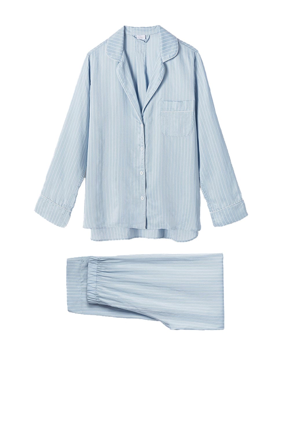 Sheer Lingerie Zimmerli Loungewear Blue Stripes / XS Feminine Stripes Pajama Long Set