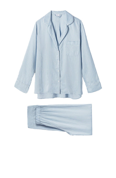 Sheer Lingerie Zimmerli Loungewear Blue Stripes / XS Feminine Stripes Pajama Long Set