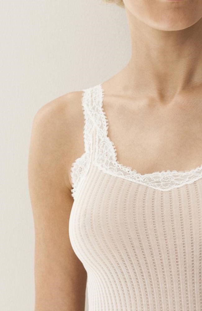 Sheer Lingerie Zimmerli Loungewear Maude Prive Cotton Lace Tank