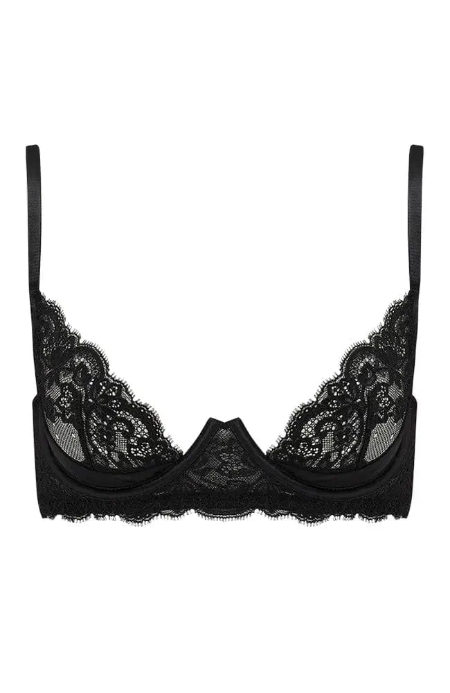 Sheer Lingerie Coco de Mer Bras Black / 32A Seraphine Plunge Bra
