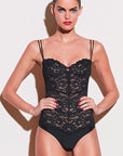 Sheer Lingerie Fleur du Mal Bodywear Charlotte Lace Balconette Bodysuit