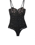 Sheer Lingerie Fleur du Mal Bodywear Black / 9001 / XS Charlotte Lace Balconette Bodysuit