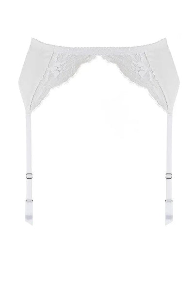 Sheer Lingerie Fleur of England Underwear White / L Signature Lace Suspender