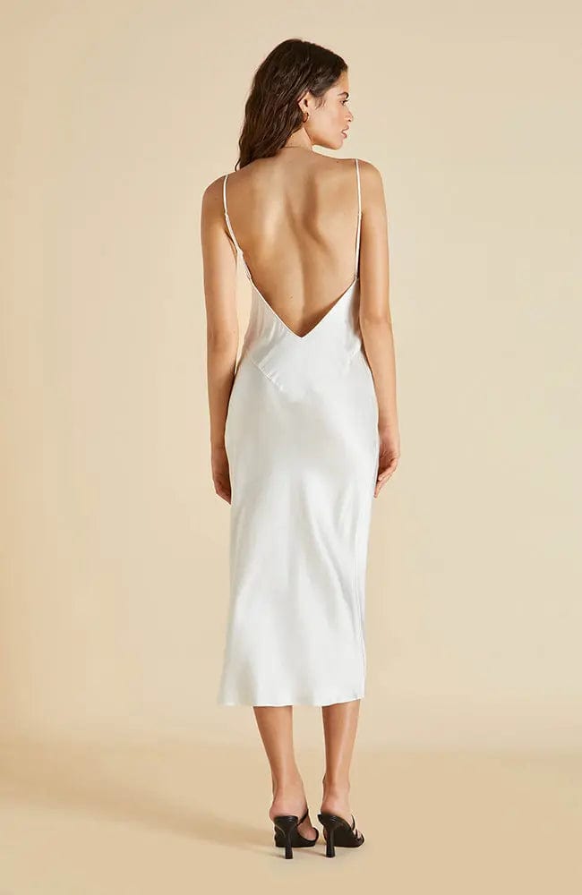 Sheer Lingerie Olivia von Halle Loungewear Issa Ivory Silk Slip Dress