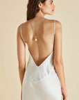 Sheer Lingerie Olivia von Halle Loungewear Issa Ivory Silk Slip Dress