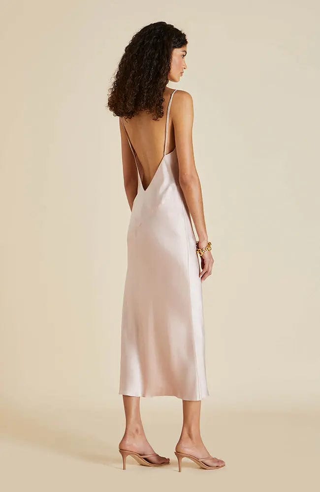 Sheer Lingerie Olivia von Halle Loungewear Issa Oyster Silk Slip Dress
